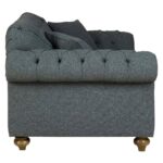 Bordeaux Button Back Blue Fabric Armchair - Image 3