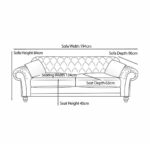 Bordeaux Button Back Blue Velvet 2 Seater Sofa - Image 2