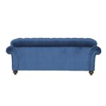 Bordeaux Button Back Blue Velvet 2 Seater Sofa - Image 3