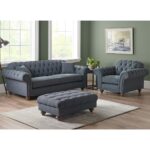 Bordeaux Fabric Footstool, Blue - Image 6