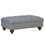 Bordeaux Fabric Footstool, Grey - Image 4