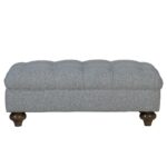 Bordeaux Fabric Footstool, Grey - Image 3
