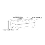 Bordeaux Grey Velvet Footstool - Image 2