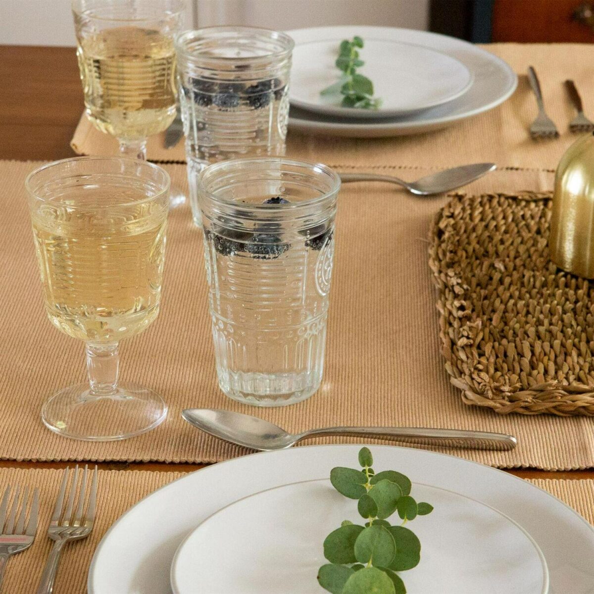 Bormioli Rocco 12 Piece Romantic Glassware Set Floral Highball Tumblers Clear - Image 6