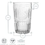Bormioli Rocco 12 Piece Romantic Glassware Set Floral Highball Tumblers Clear - Image 4