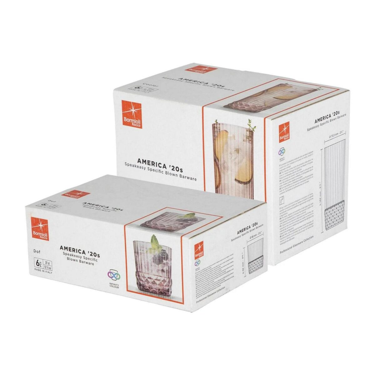 Bormioli Rocco 12 Piece America '20s Glassware Set Cocktail Whiskey Rose - Image 7