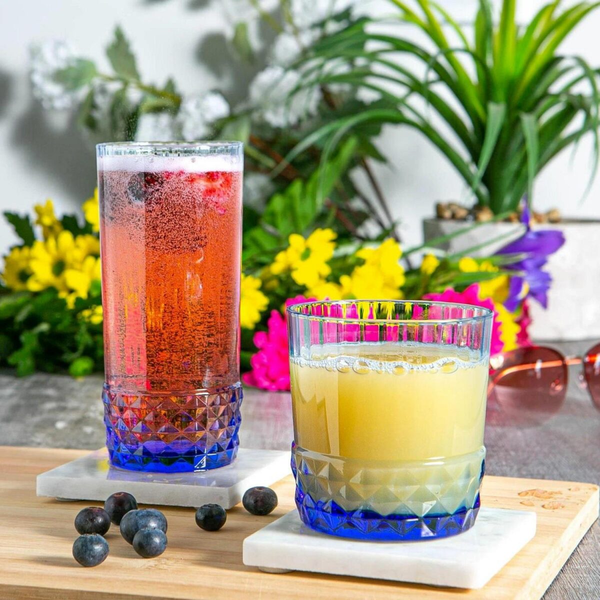 Bormioli Rocco 12 Piece America '20s Glassware Set Cocktail Whiskey Blue - Image 5
