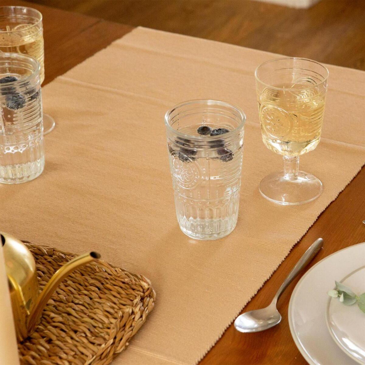 Bormioli Rocco 12 Piece Romantic Glassware Set Floral Highball Tumblers Clear - Image 7