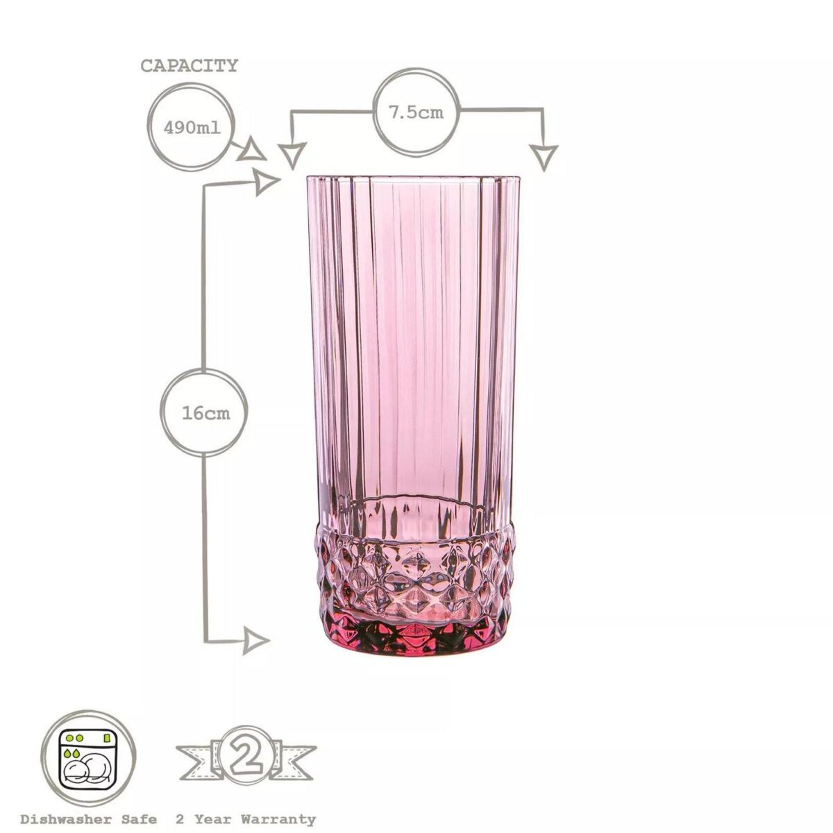 Bormioli Rocco 12 Piece America '20s Glassware Set Cocktail Whiskey Rose - Image 4