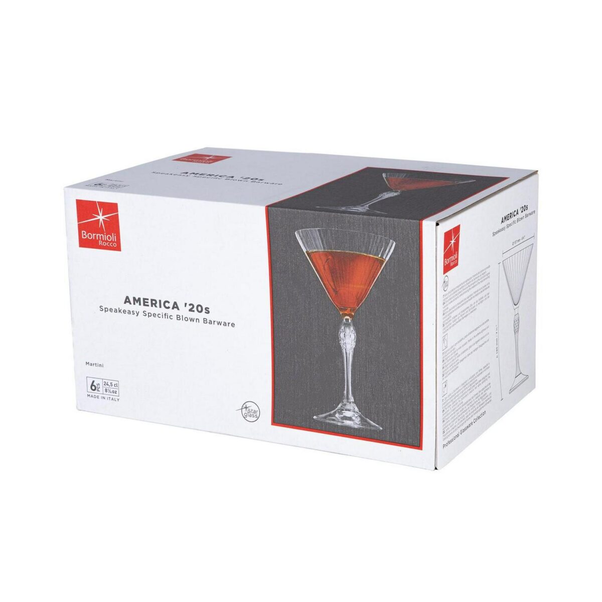 Bormioli Rocco 12x America '20s Martini Glasses Coupe Glasses Wine 250ml Clear - Image 6