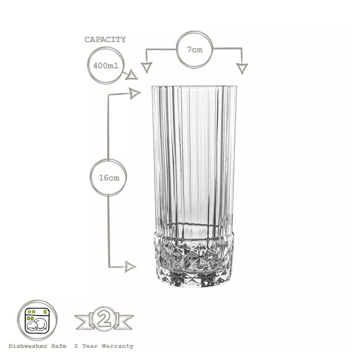 Bormioli Rocco 12x America '20s Highball Glasses Cocktail Tumblers 400ml Clear - Image 3