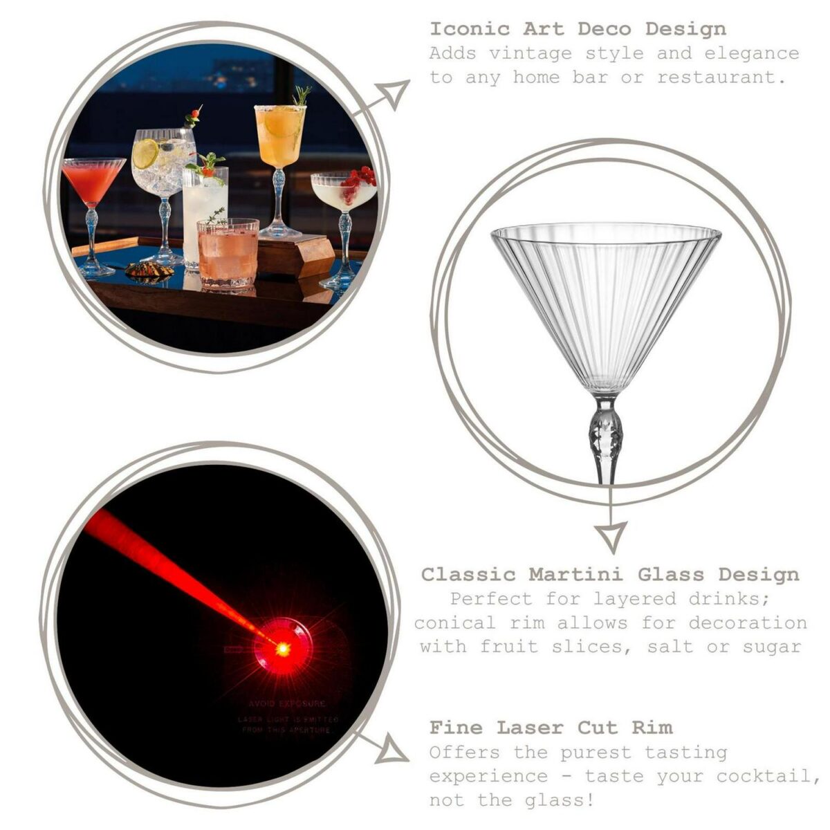 Bormioli Rocco 12x America '20s Martini Glasses Coupe Glasses Wine 250ml Clear - Image 2