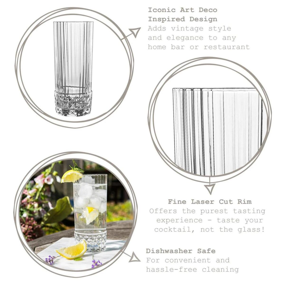 Bormioli Rocco 12x America '20s Highball Glasses Cocktail Tumblers 400ml Clear - Image 2