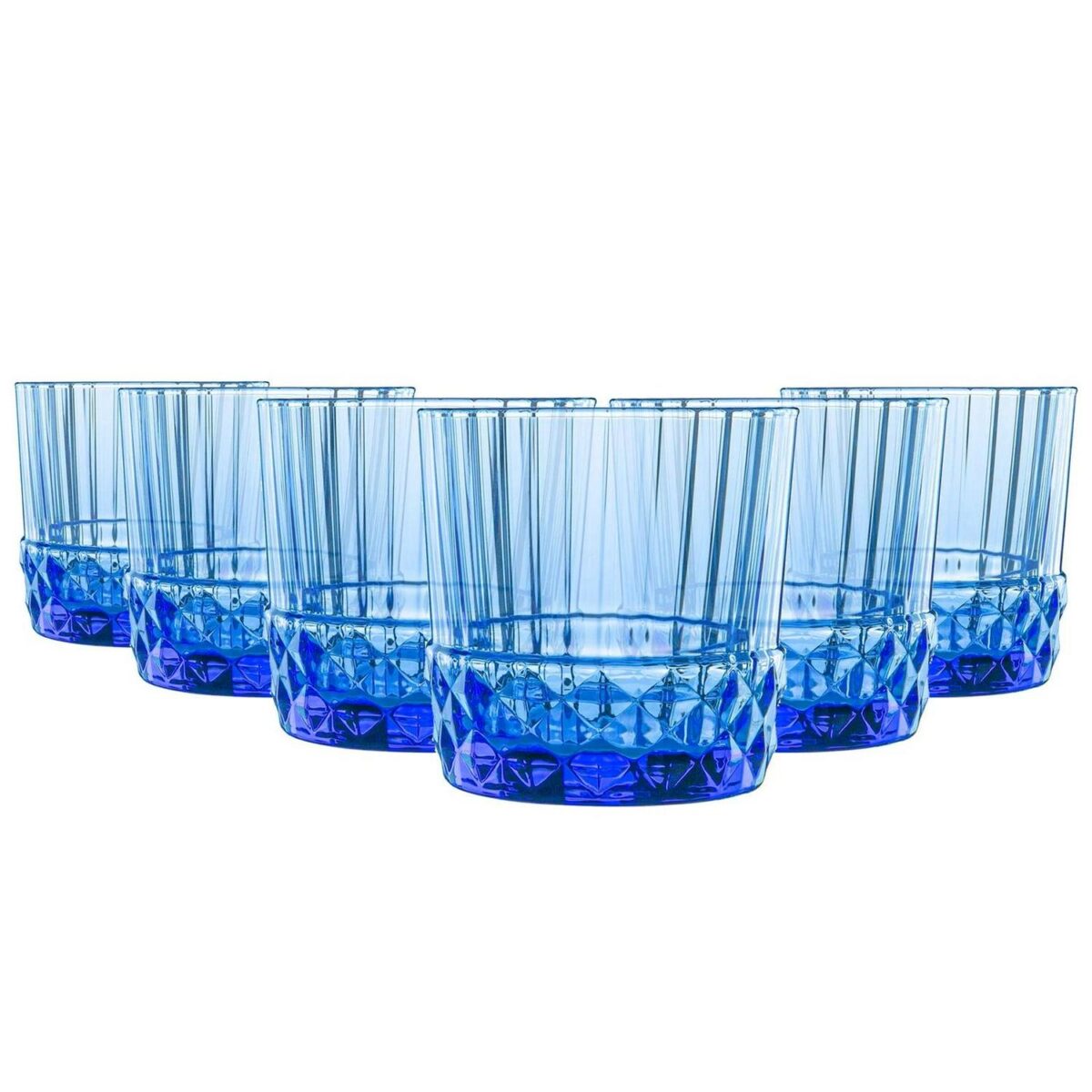 Bormioli Rocco 12x America '20s Water Glasses Whisky Tumblers 300ml Blue - Image 1