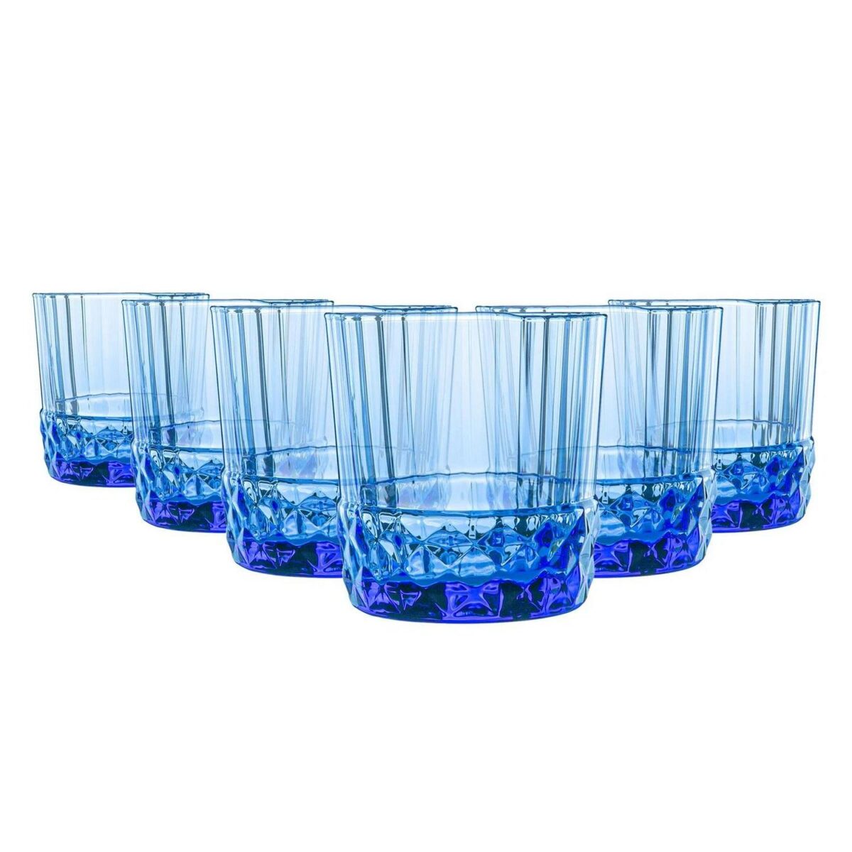 Bormioli Rocco 12x America '20s Water Glasses Whisky Cocktail 370ml Blue - Image 1