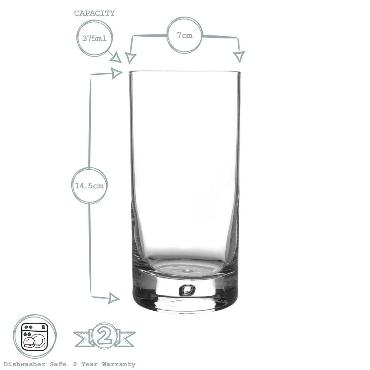 Bormioli Rocco 12x Barglass Highball Glasses Cocktail Water Tumbler 375ml Clear - Image 3