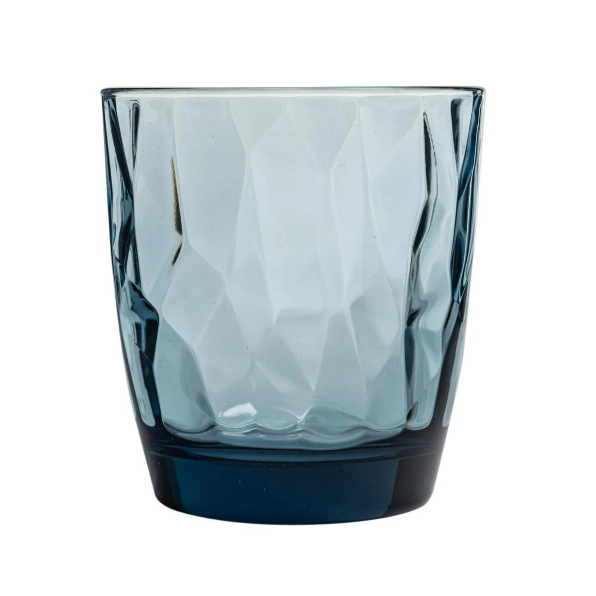 Bormioli Rocco 12x Diamond Water Glasses Dimpled Water Tumblers 300ml Blue - Image 4