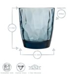 Bormioli Rocco 12x Diamond Water Glasses Dimpled Water Tumblers 300ml Blue - Image 3