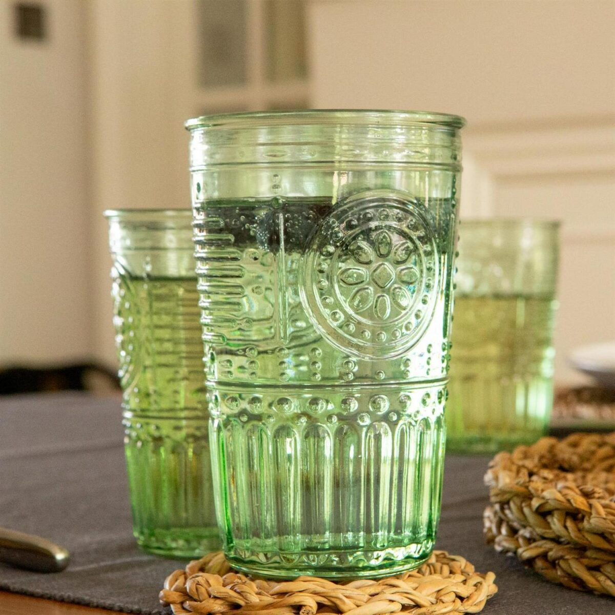 Bormioli Rocco 12x Romantic Highball Glasses Boho Water Tumblers 475ml Green - Image 6