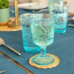 Bormioli Rocco 12x Romantic Wine Glasses Floral Boho Goblets 320ml Blue - Image 6