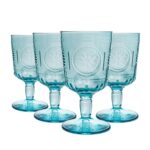 Bormioli Rocco 12x Romantic Wine Glasses Floral Boho Goblets 320ml Blue