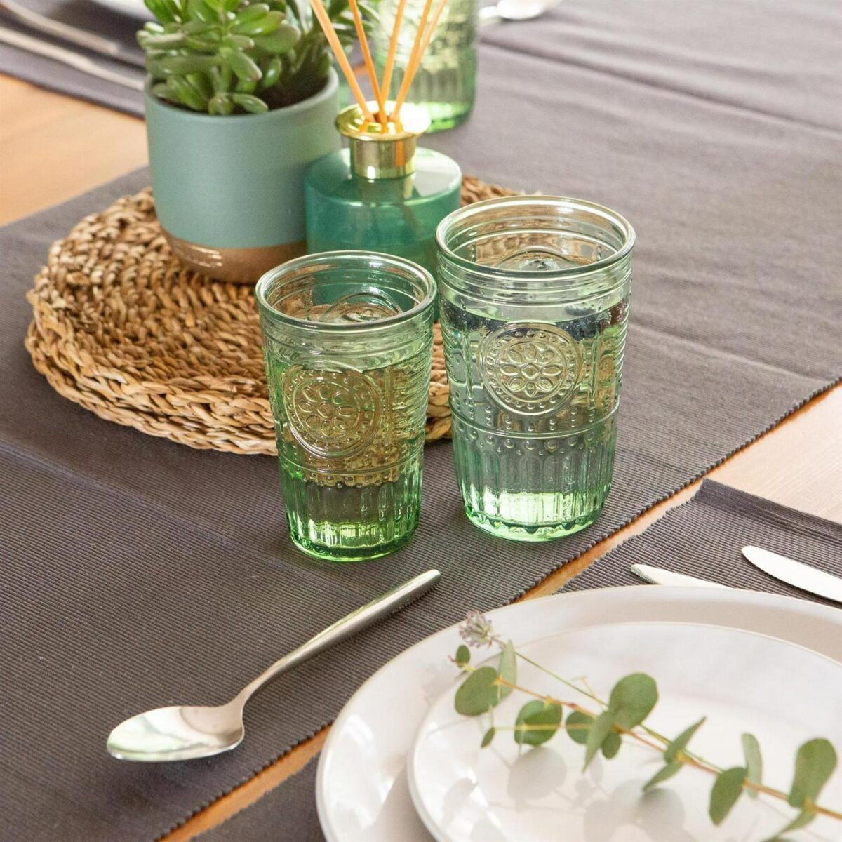 Bormioli Rocco 12x Romantic Highball Glasses Boho Water Tumblers 475ml Green - Image 7