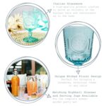 Bormioli Rocco 12x Romantic Wine Glasses Floral Boho Goblets 320ml Blue - Image 2