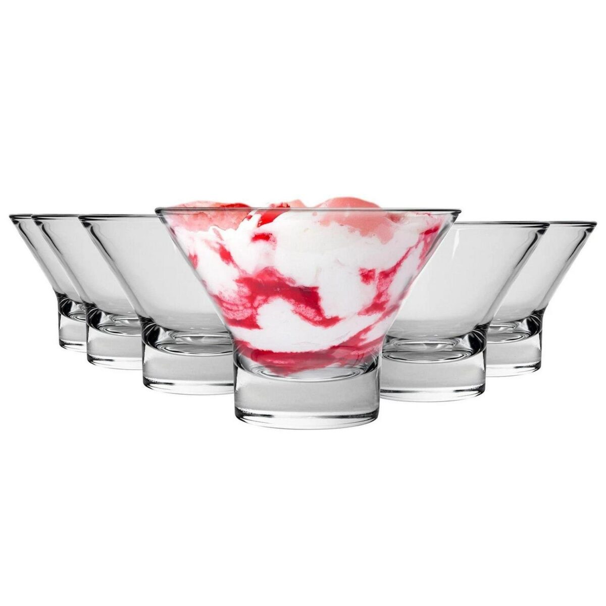 Bormioli Rocco 12x Ypsilon Ice Cream Bowls Classic Serving Glasses 375ml Clear - Image 1