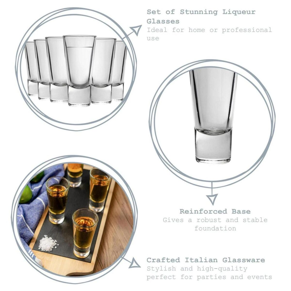 Bormioli Rocco 12x Ypsilon Shot Glasses Classic Italian Liqueur 70ml Clear - Image 2