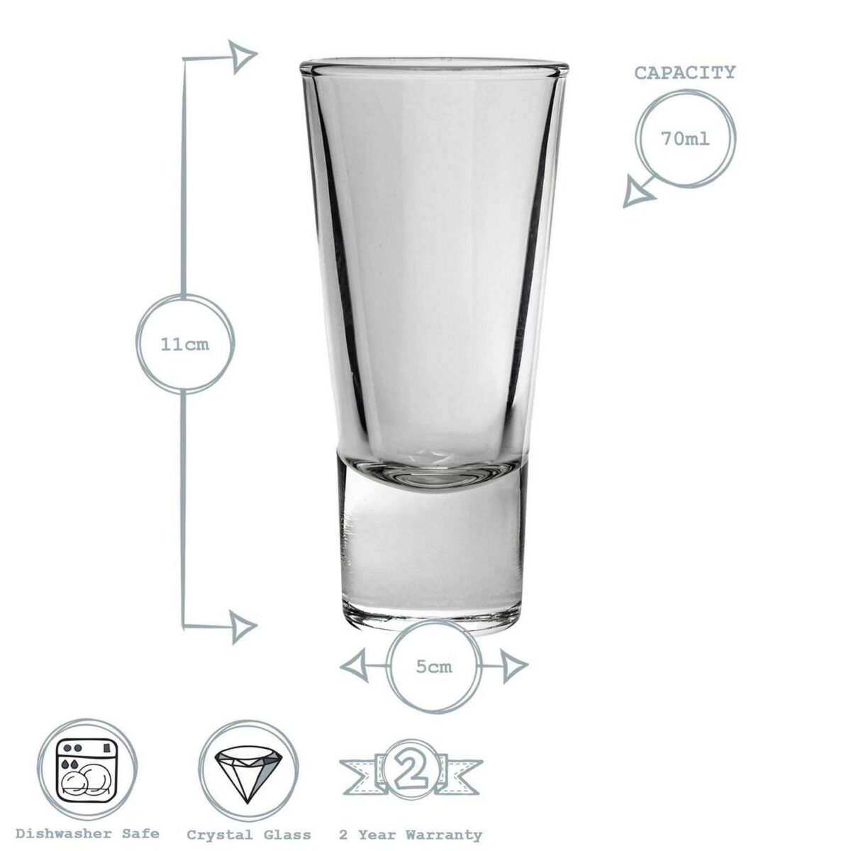 Bormioli Rocco 12x Ypsilon Shot Glasses Classic Italian Liqueur 70ml Clear - Image 3