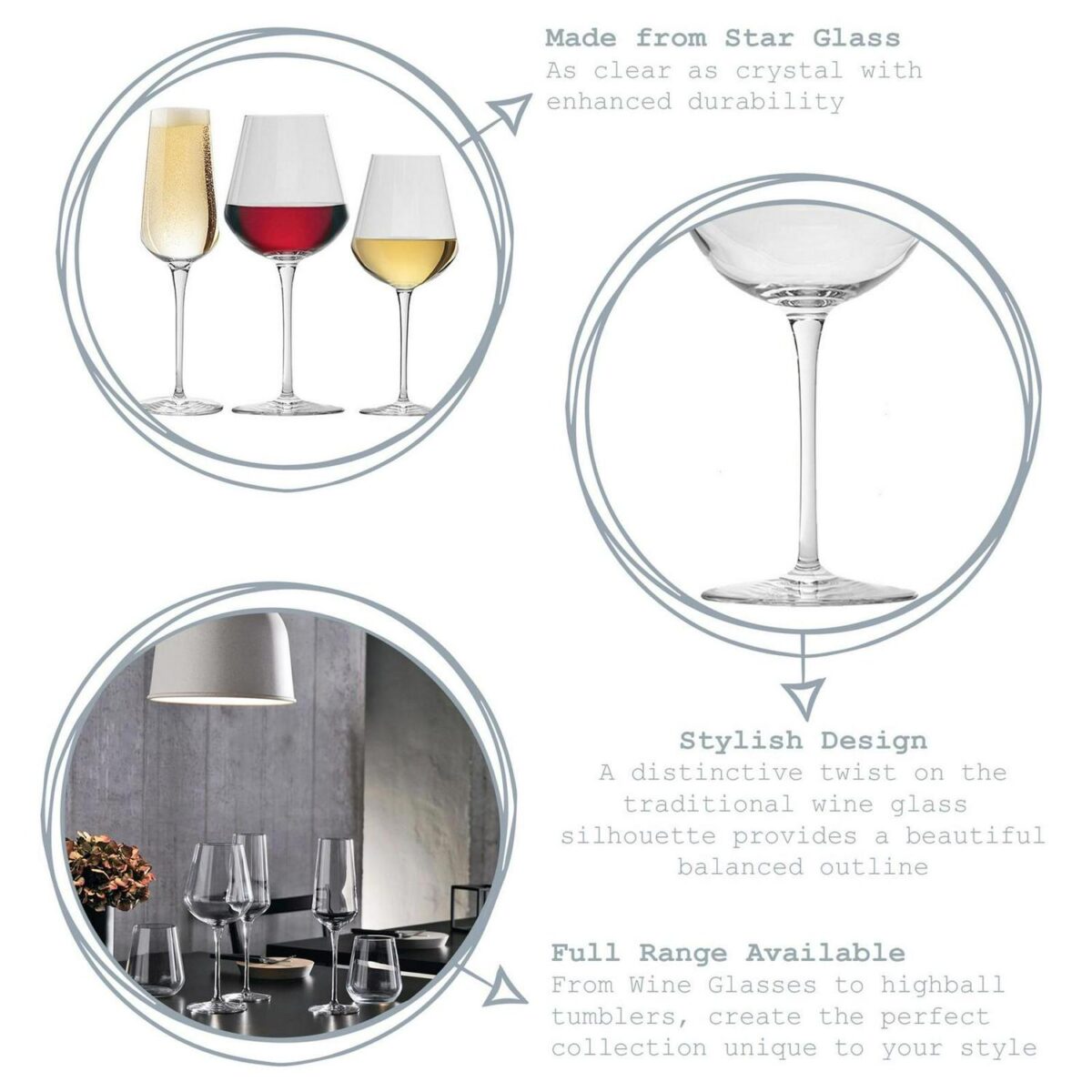 Bormioli Rocco 18 Piece Inalto Uno Small Stemware Set Lead Free Wine Clear - Image 2