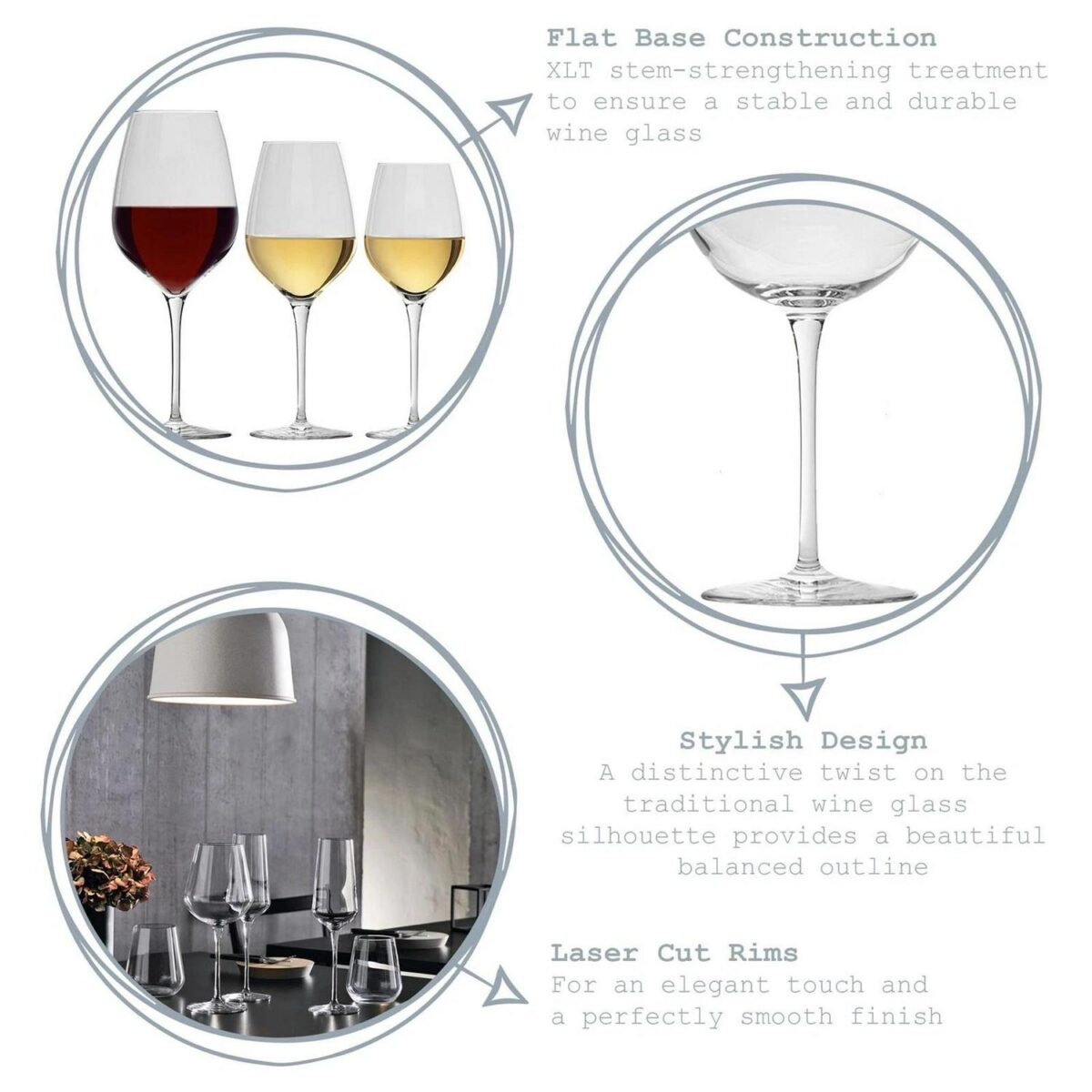 Bormioli Rocco 18 Piece Inalto Tre Sensi Wine Glasses Set Lead Glasses Clear - Image 2