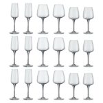 Bormioli Rocco 18 Piece Aurum Stemware Set Lead Free Wine Goblet Clear