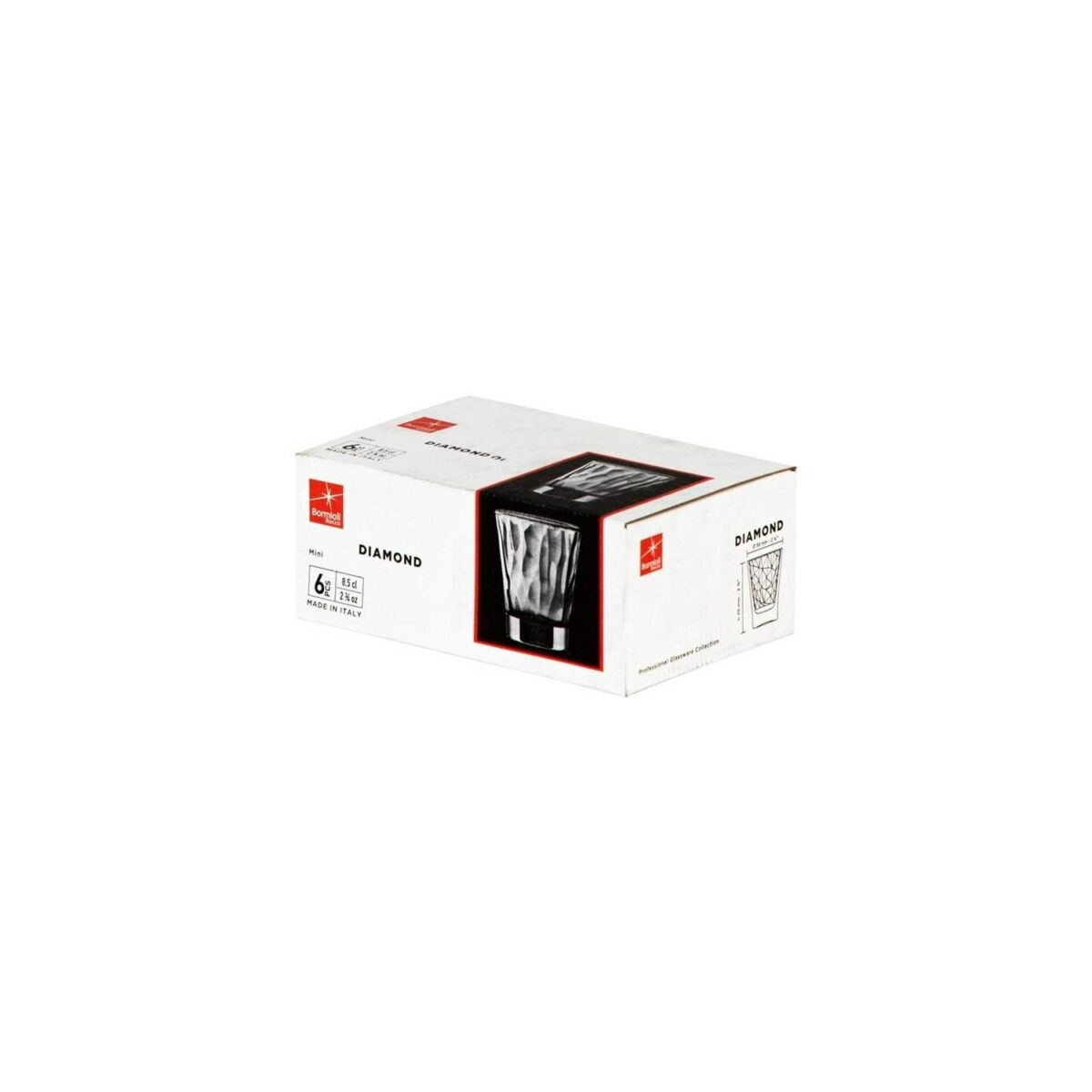 Bormioli Rocco 24x Diamond Shot Glasses Dimpled Liqueur Shooter 80ml Clear - Image 6