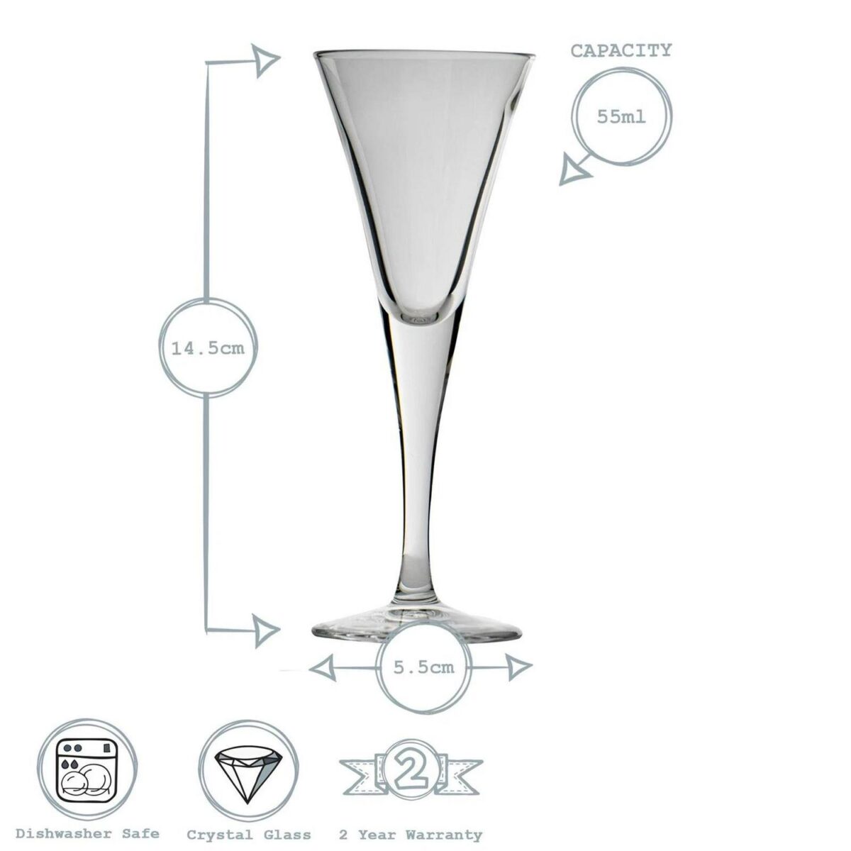 Bormioli Rocco 24x Fiore Sherry Glasses Liquer Grappa Stemware 55ml Clear - Image 3