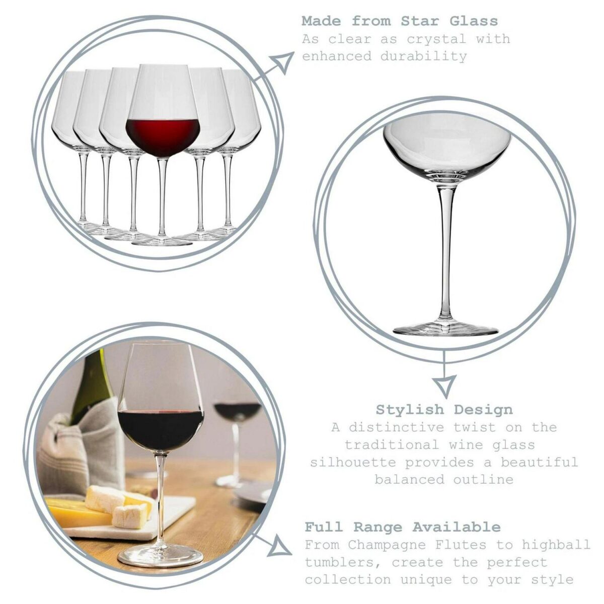 Bormioli Rocco 24x Inalto Uno Wine Glasses Lead Free Wine Goblet 560ml Clear - Image 2