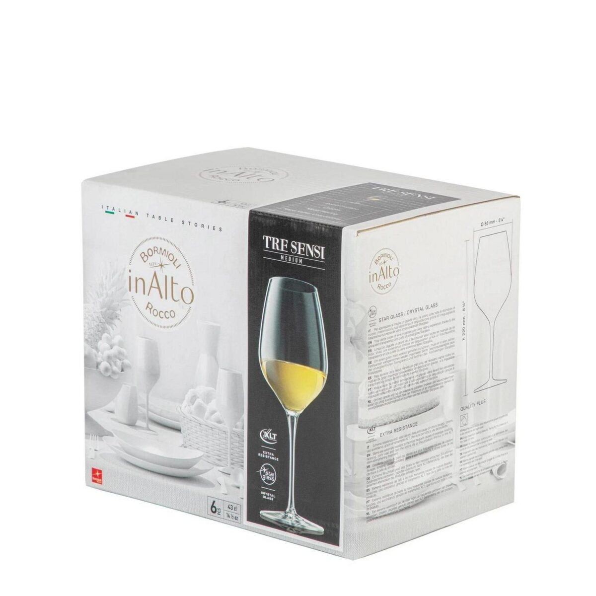 Bormioli Rocco 24x Inalto Tre Sensi Wine Glasses Lead Free Goblets 430ml Clear - Image 5