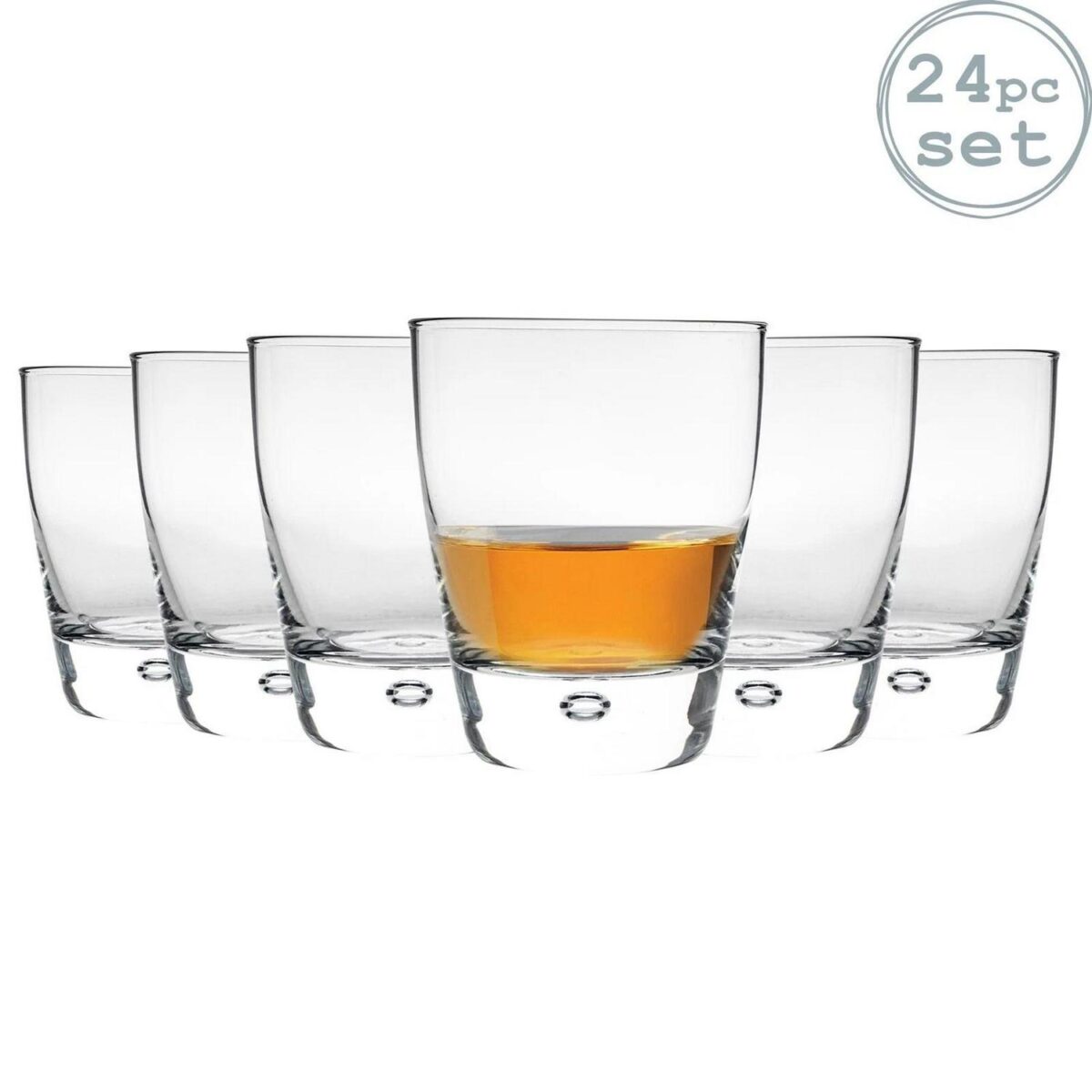 Bormioli Rocco 24x Luna Whisky Glasses Whisky Water Tumblers 260ml Clear - Image 1