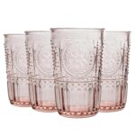 Bormioli Rocco 4x Romantic Water Glasses Boho Whisky Juice Tumbler 340ml Red