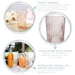 Bormioli Rocco 4x Romantic Water Glasses Boho Whisky Juice Tumbler 340ml Red - Image 2