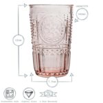 Bormioli Rocco 4x Romantic Water Glasses Boho Whisky Juice Tumbler 340ml Red - Image 3