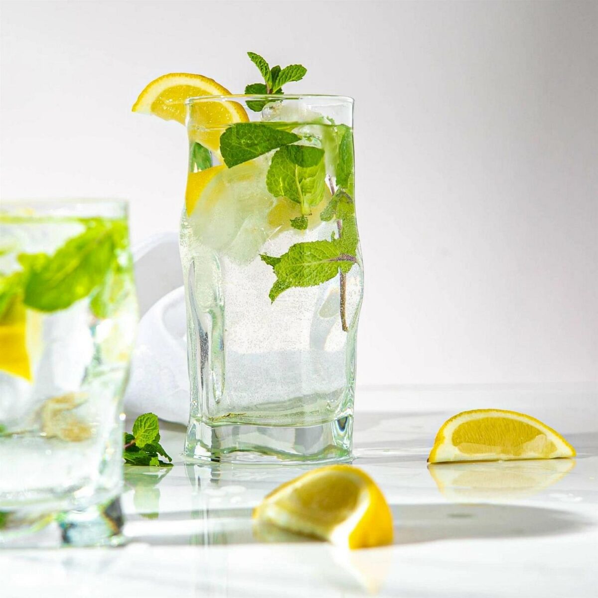Bormioli Rocco 4x Sorgente Highball Glasses Ridged Water Tumblers 460ml Clear - Image 5