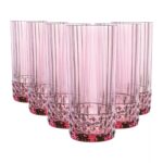 Bormioli Rocco 6x America '20s Highball Glasses Cocktail Tumblers 490ml Rose