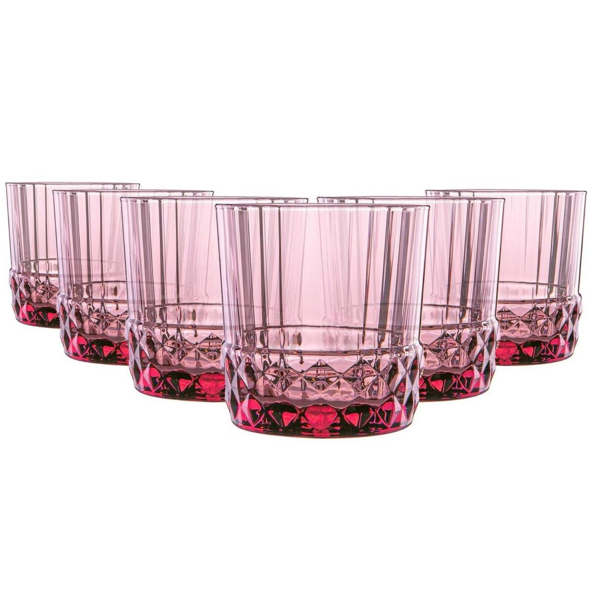 Bormioli Rocco 6x America '20s Water Glasses Whisky Cocktail Tumbler 300ml Rose - Image 1