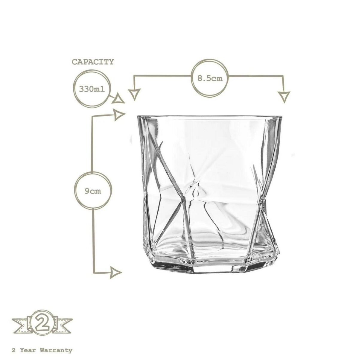 Bormioli Rocco 6x Cassiopea Whisky Glasses Water Old Fashioned 330ml Clear - Image 3