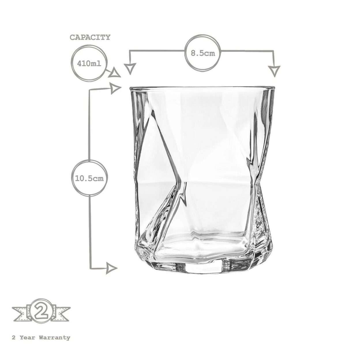 Bormioli Rocco 6x Cassiopea Whisky Glasses Water Old Fashioned 410ml Clear - Image 3