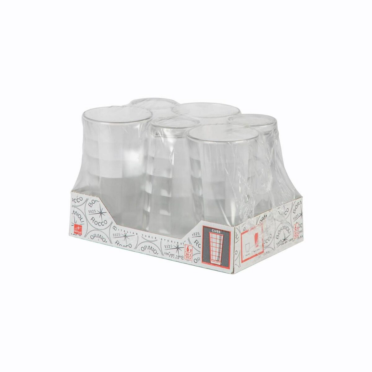 Bormioli Rocco 6x Cube Highball Glasses Dimpled Water Juice 365ml Clear - Image 6