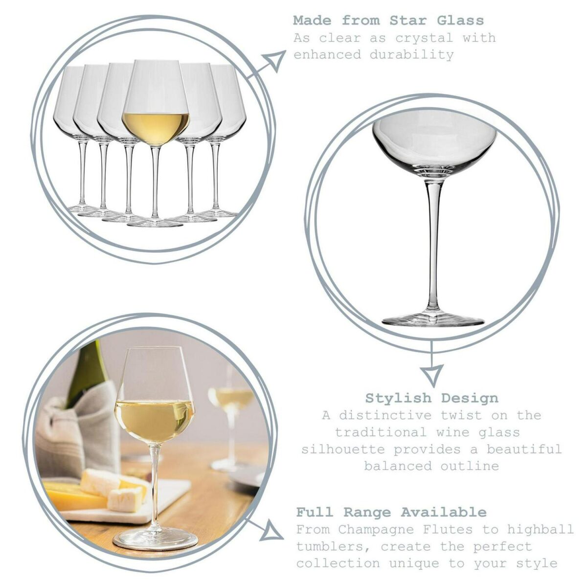 Bormioli Rocco 6x Inalto Uno Wine Glasses Lead Free Wine Goblet Glasses 380ml - Image 2