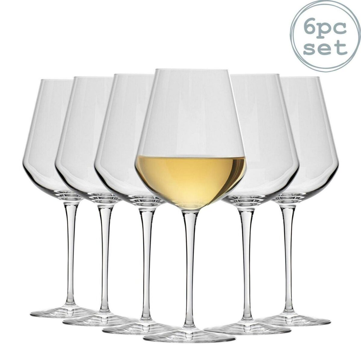 Bormioli Rocco 6x Inalto Uno Wine Glasses Lead Free Wine Goblet Glasses 380ml - Image 1