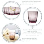 Bormioli Rocco 6x Pulsar Water Glasses Ridged Whisky Tumblers 300ml Purple - Image 2